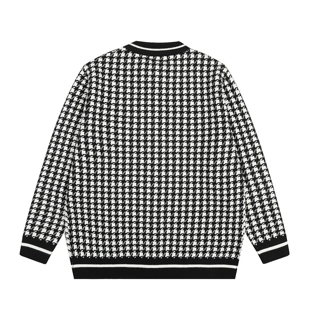 Polo Ralph Lauren Houndstooth Cardigan Black/White Knit Cardigan - 4