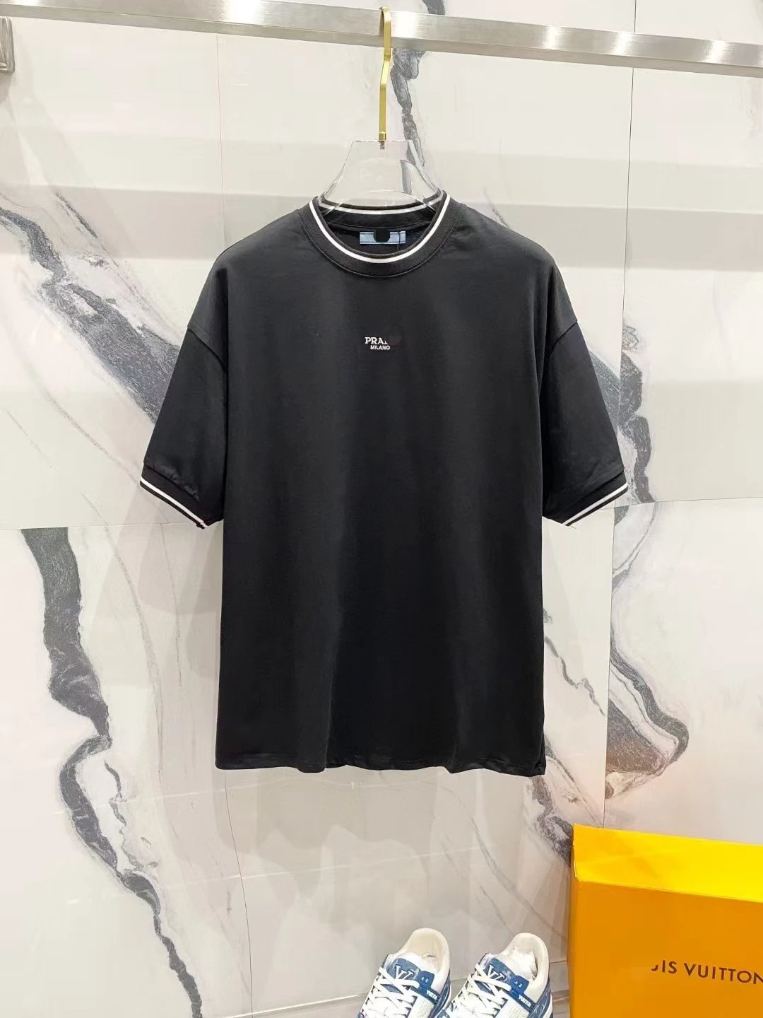 Prada Rad Milano Graphic T-Shirt White and Black - 16