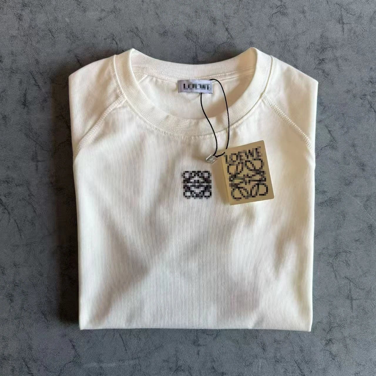 Loewe Anagram Logo Ribbed T-Shirt Beige T-Shirt - 1