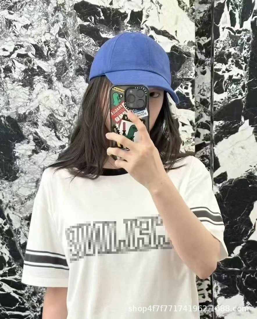 Celine Pixel Logo Ringer T-Shirt White - 6