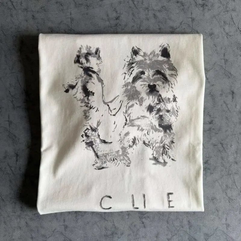 Saint Tears Westie Print Off-White T-Shirt - 4