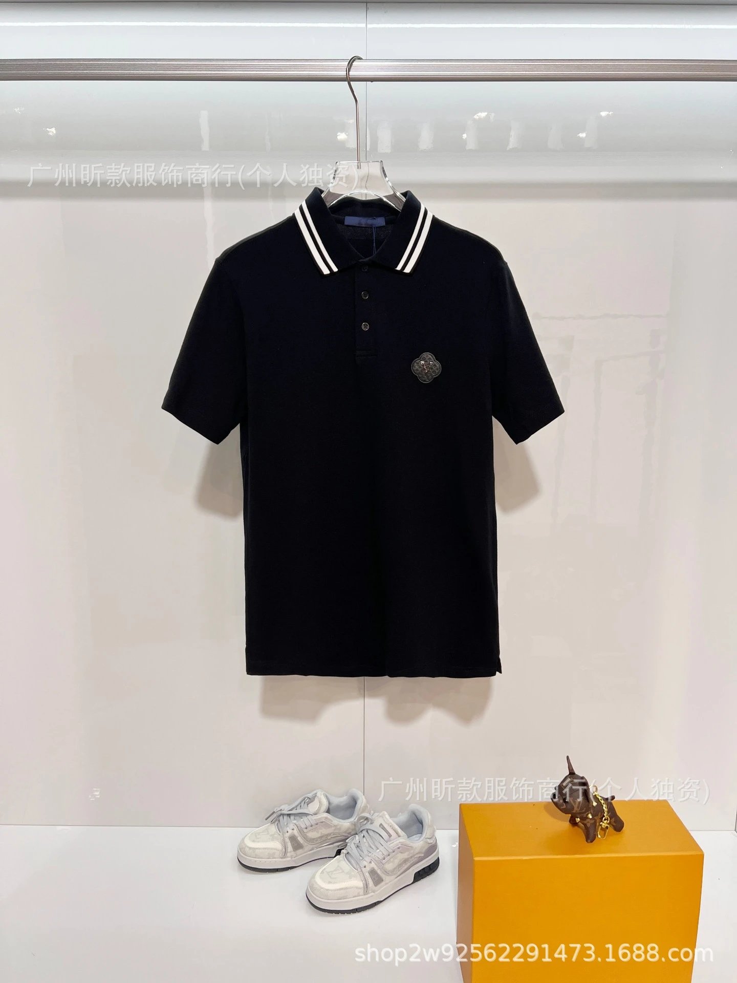 Prada Logo Patch Polo White with Red-Black Trim Polo - 7