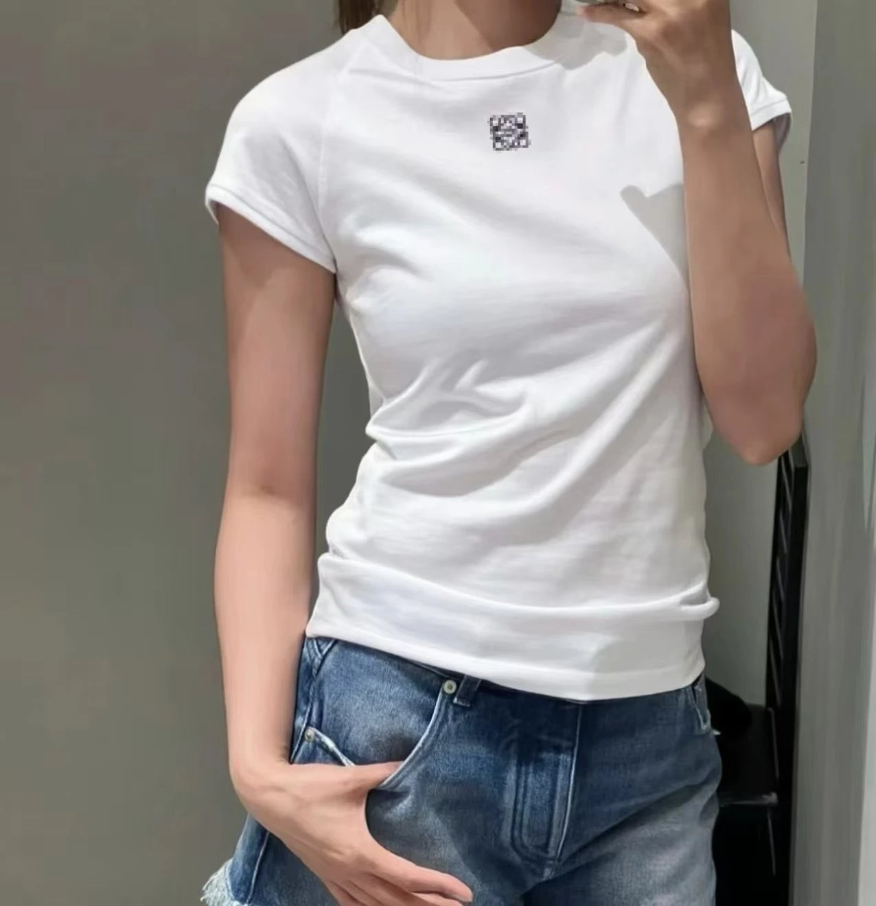 Loewe Anagram Logo Ribbed T-Shirt Beige T-Shirt - 10