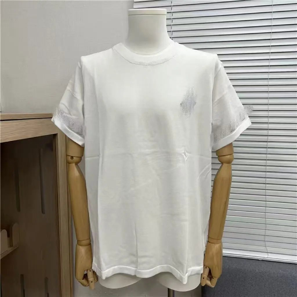 Off-White Checkerboard Knit T-Shirt Navy - 2
