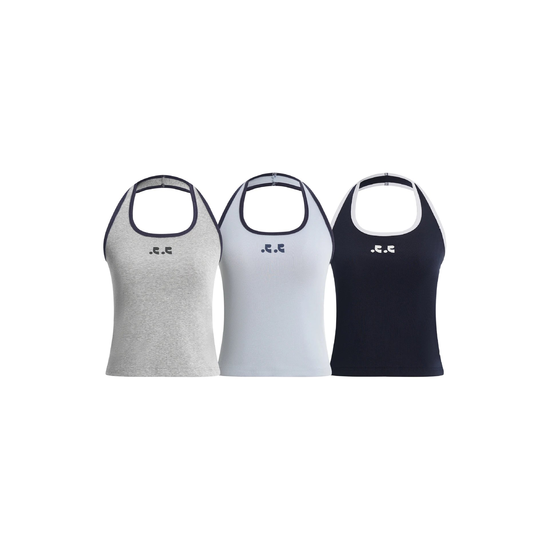 GRA Halter Neck Tank Top Gray - 3