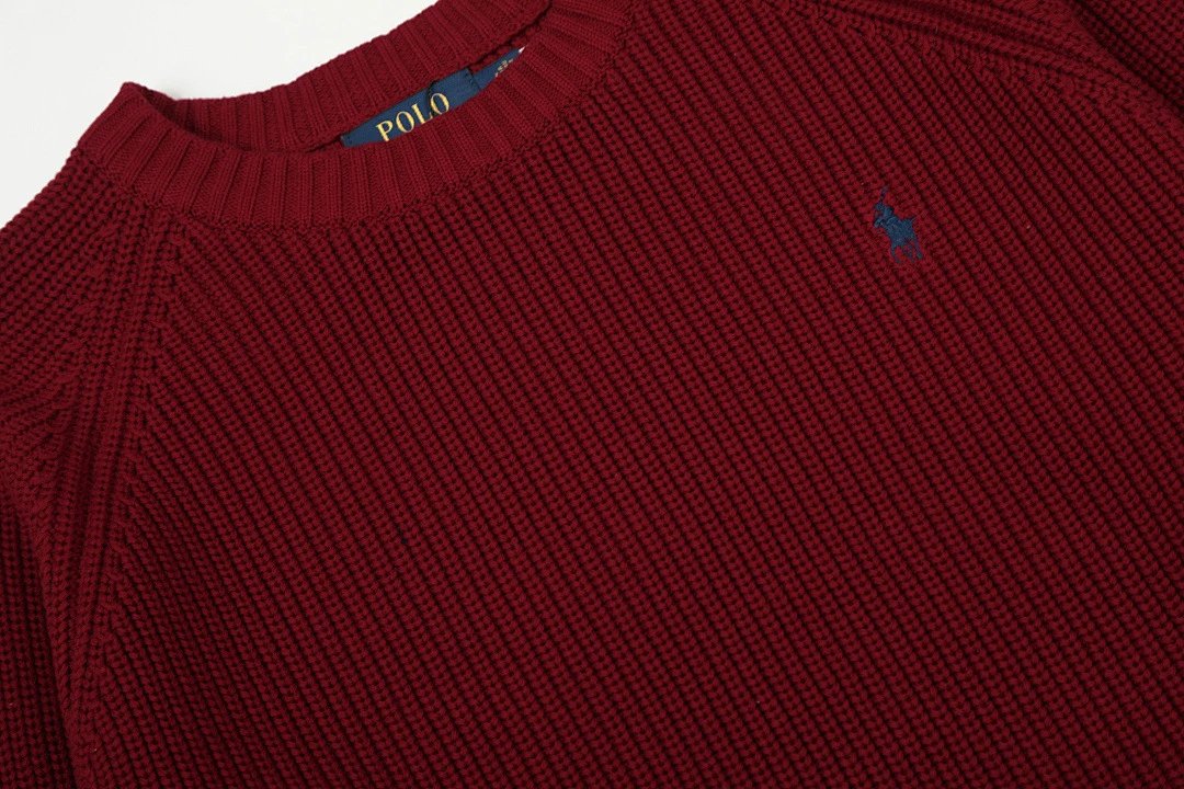 Polo Ralph Lauren Waffle Knit Sweater Burgundy - 21