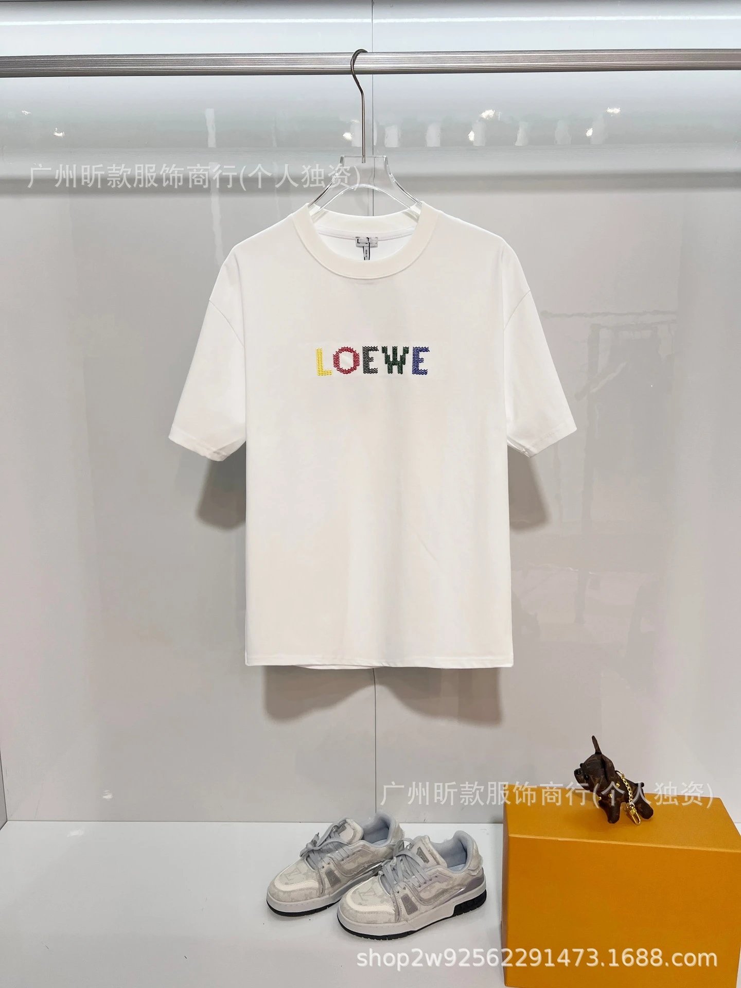 Loewe Puzzle Logo Embroidered White T-Shirt - 4