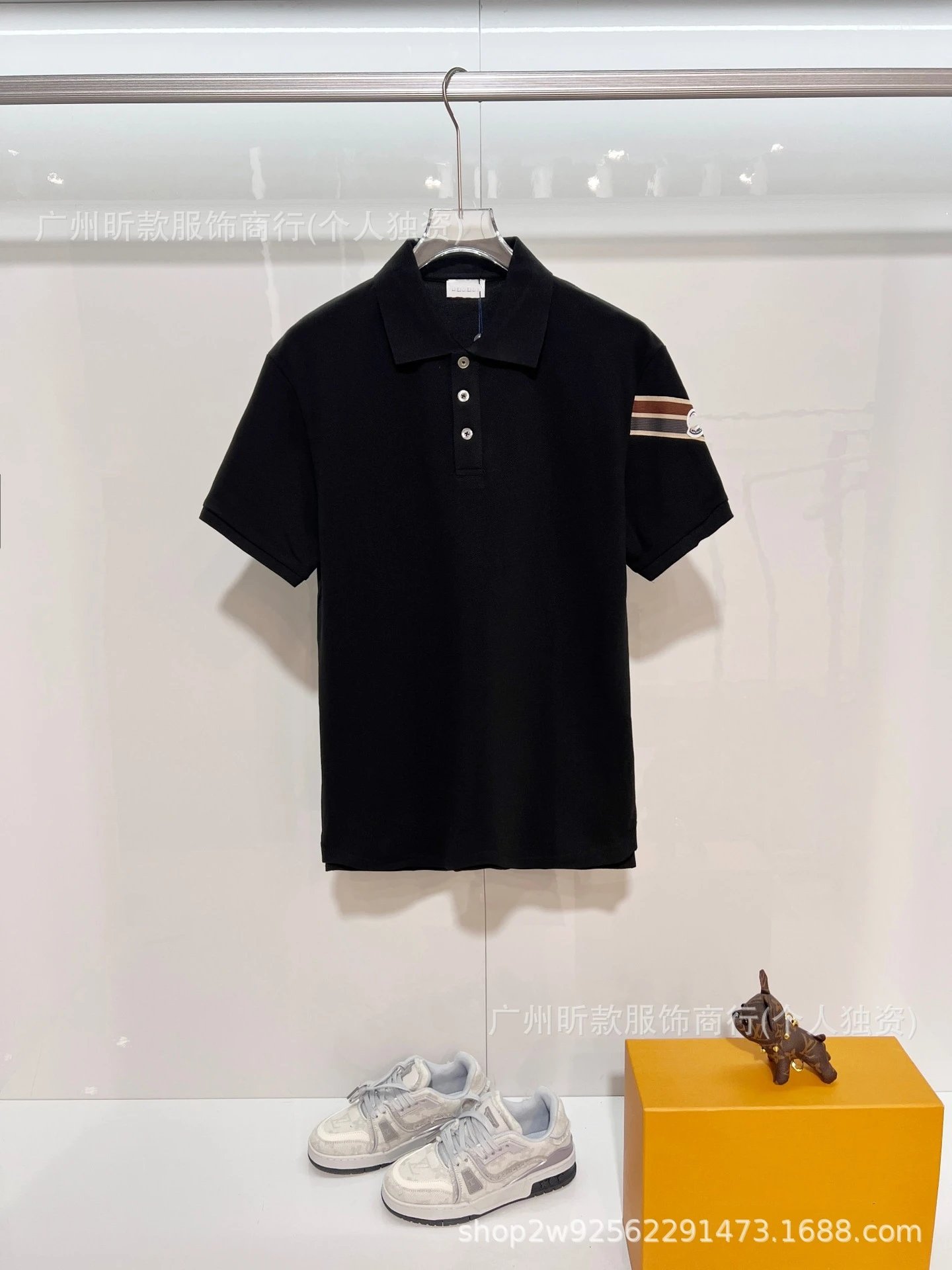 Prada Logo Patch Polo White with Red-Black Trim Polo - 20