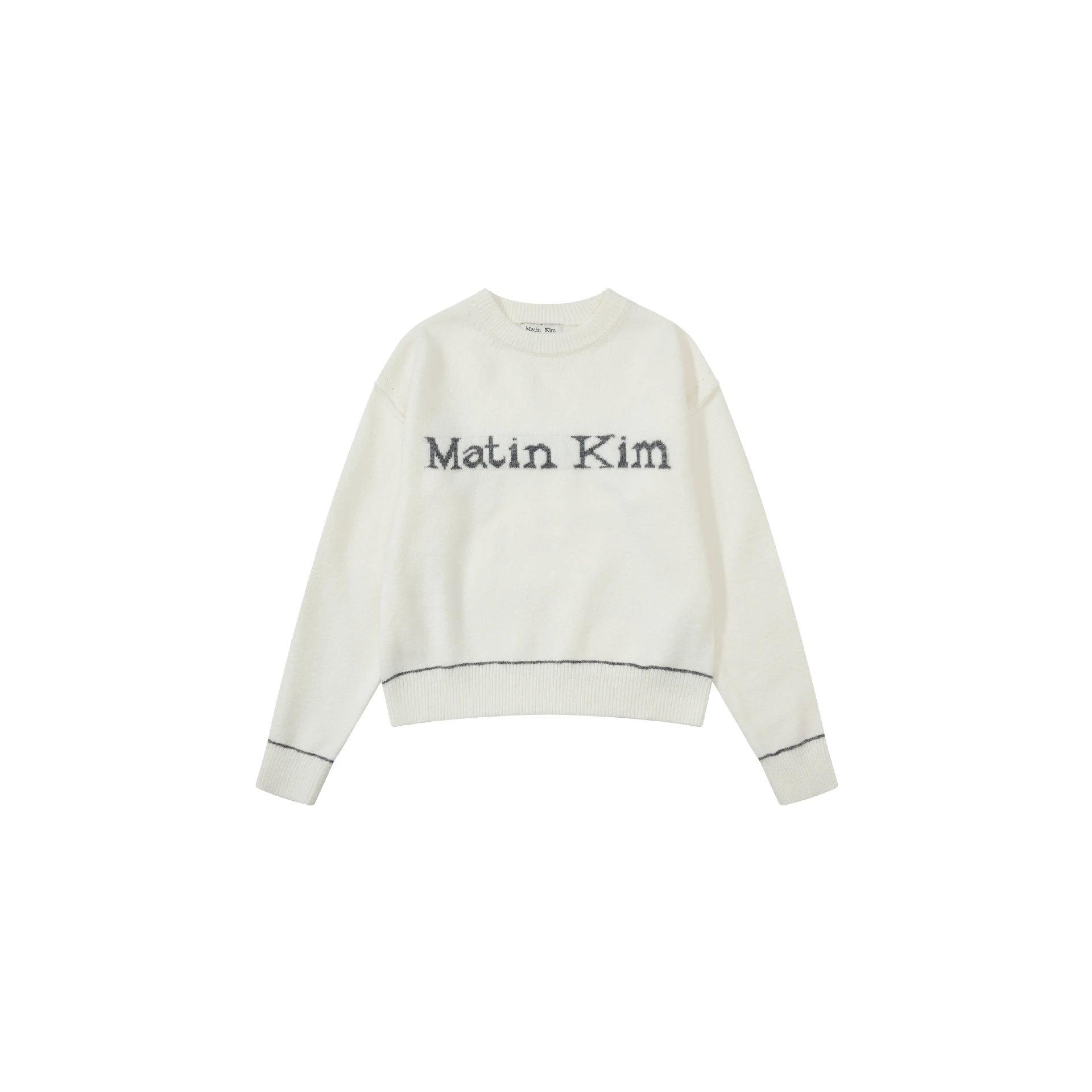 Matin Kim Logo Knit Sweater Off-White - 8