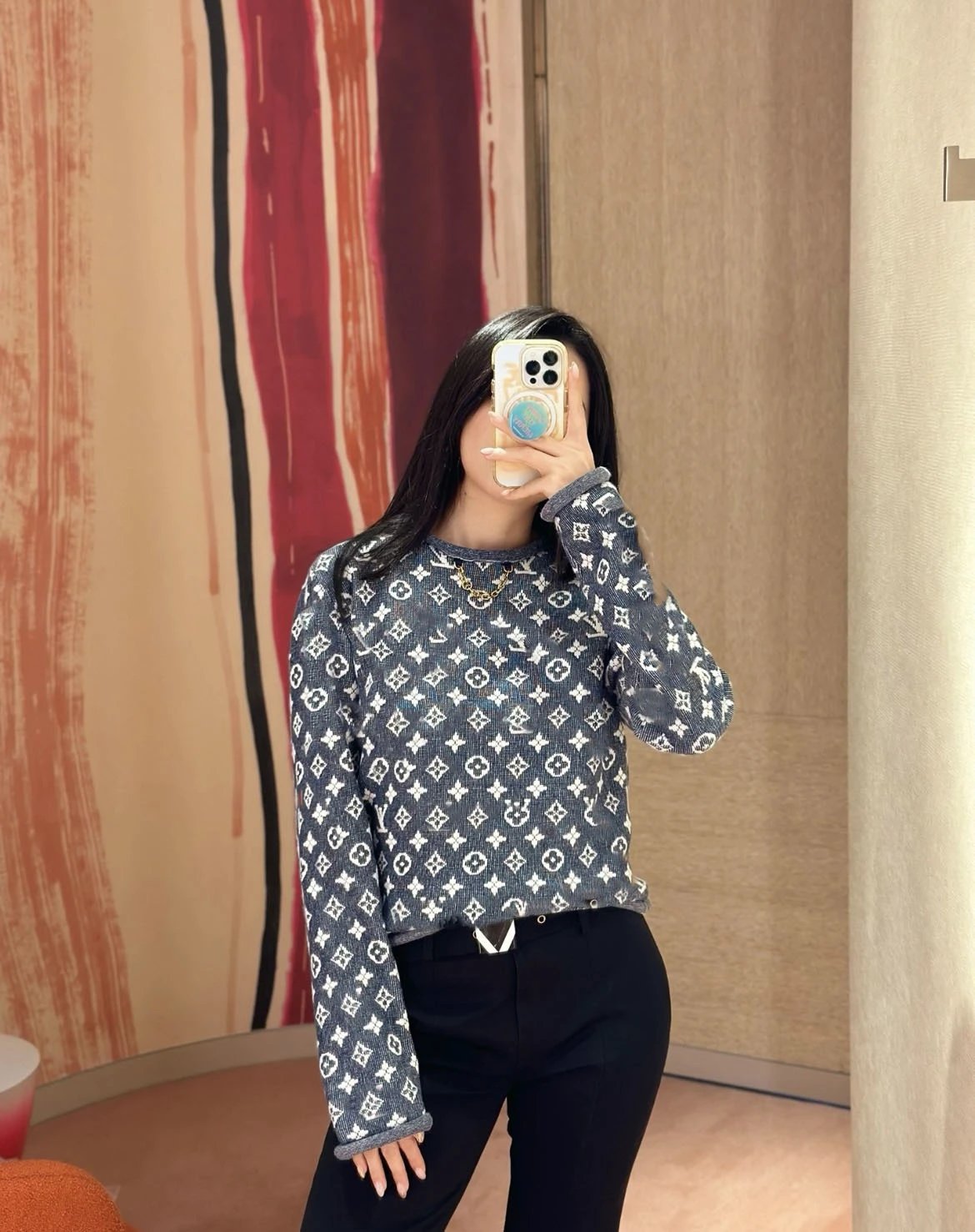 Louis Vuitton Monogram Knit Sweater Navy - 4