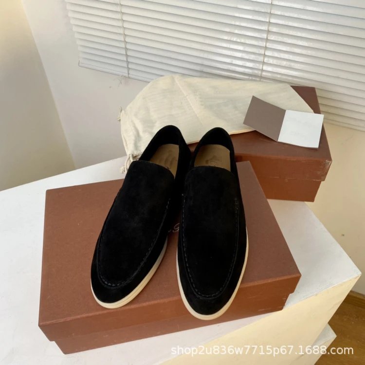 Design Suede Loafers Dusty Rose Casual Shoes - 38