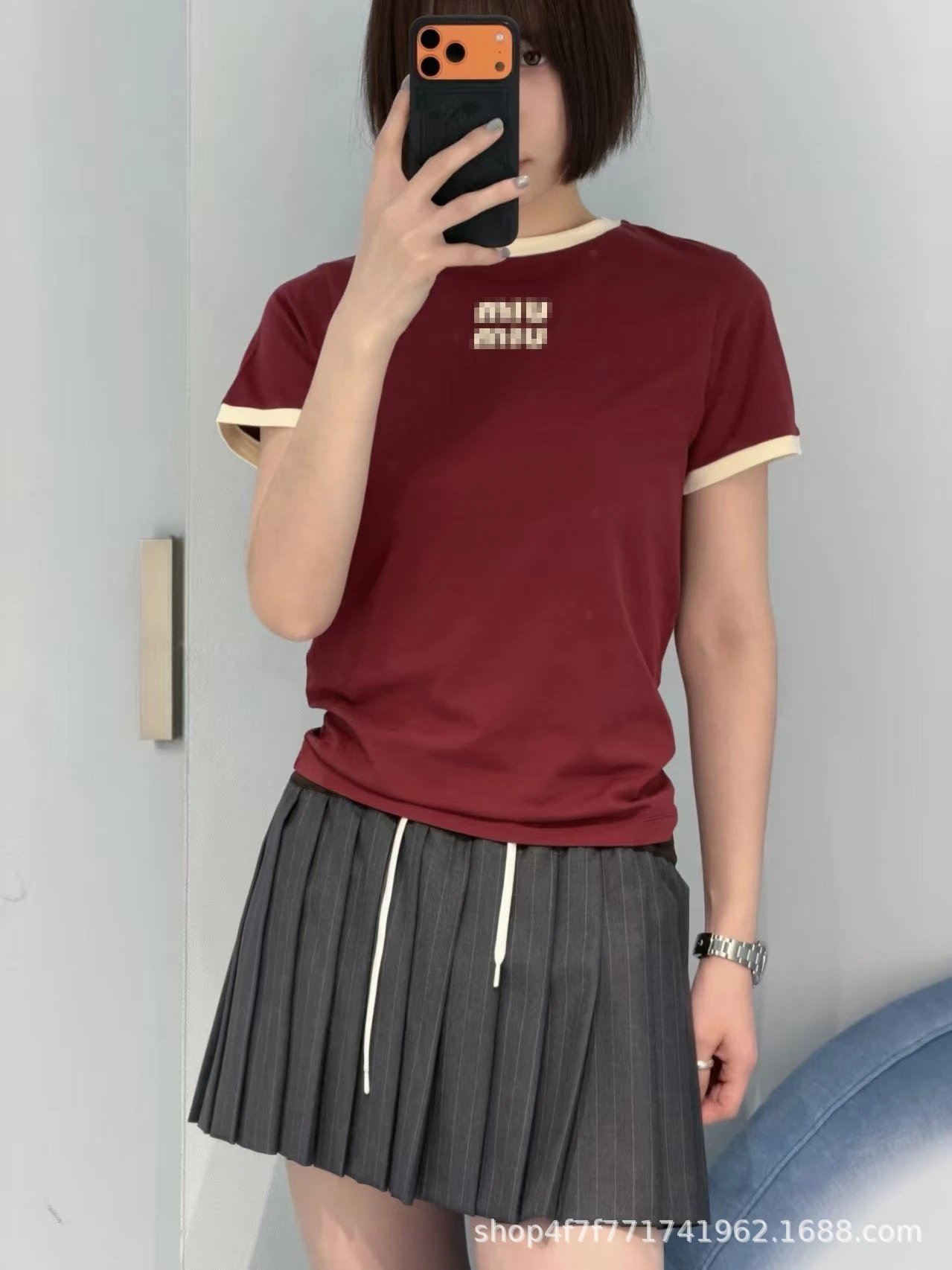 Miu Miu Logo Ringer T-Shirt White - 6