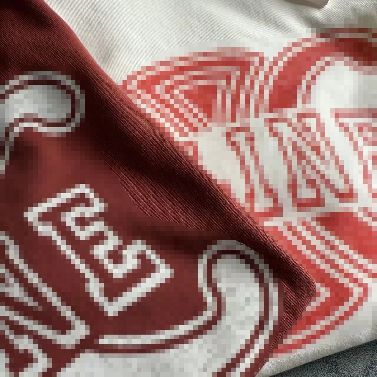 Celine Vintage Logo Ringer T-Shirt Burgundy - 14