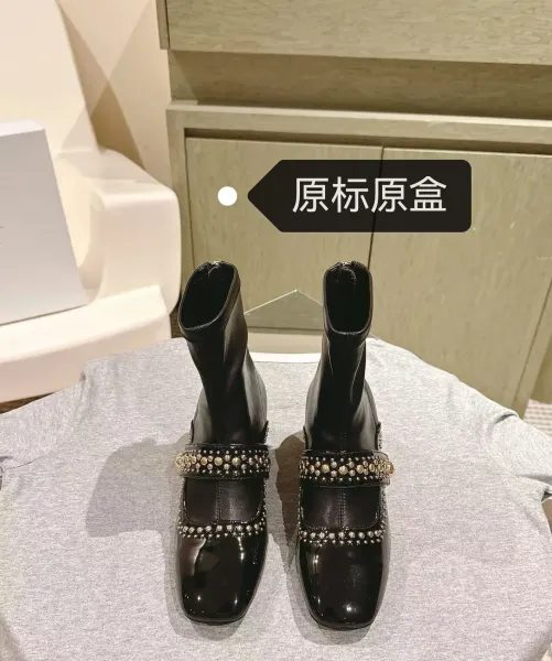 Valentino Garavani Rockstud Mary Jane Ankle Boots Black - 3