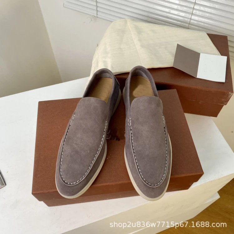 Design Suede Loafers Dusty Rose Casual Shoes - 33