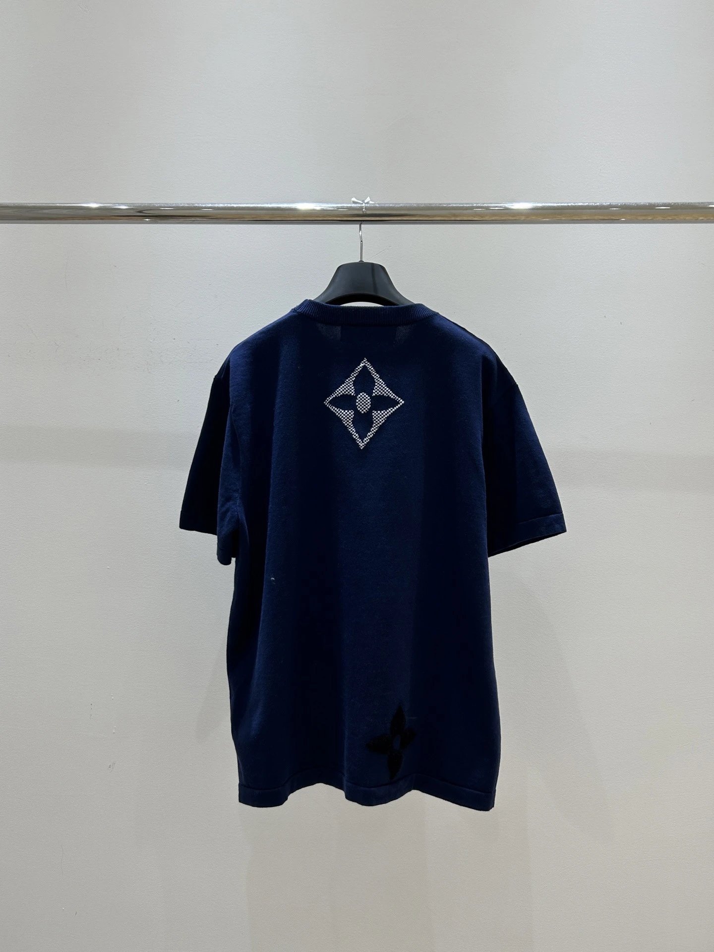 Louis Vuitton Monogram Flower Embroidered Navy T-Shirt - 7