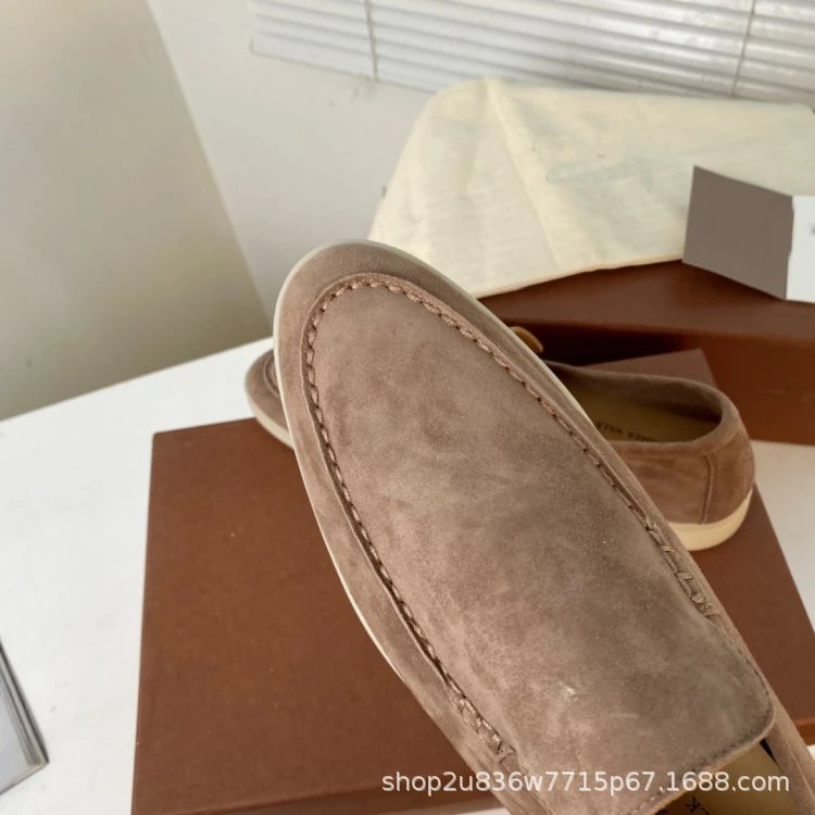 Design Suede Loafers Dusty Rose Casual Shoes - 32