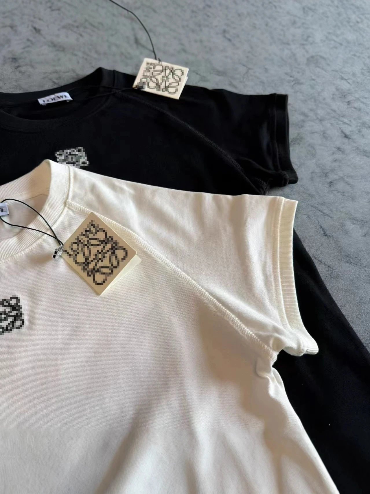 Loewe Anagram Logo Ribbed T-Shirt Beige T-Shirt - 14
