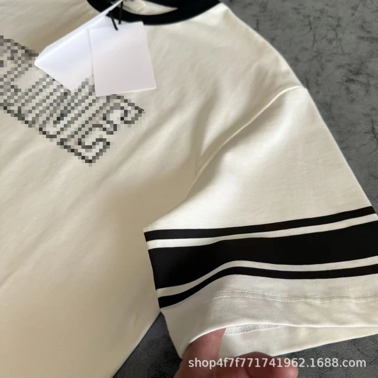 Celine Pixel Logo Ringer T-Shirt White - 13