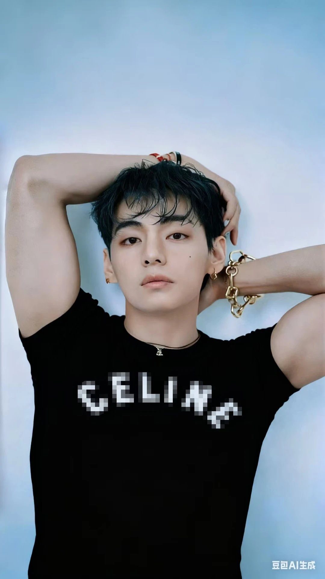 Celine Pixel Logo Black T-Shirt - 5