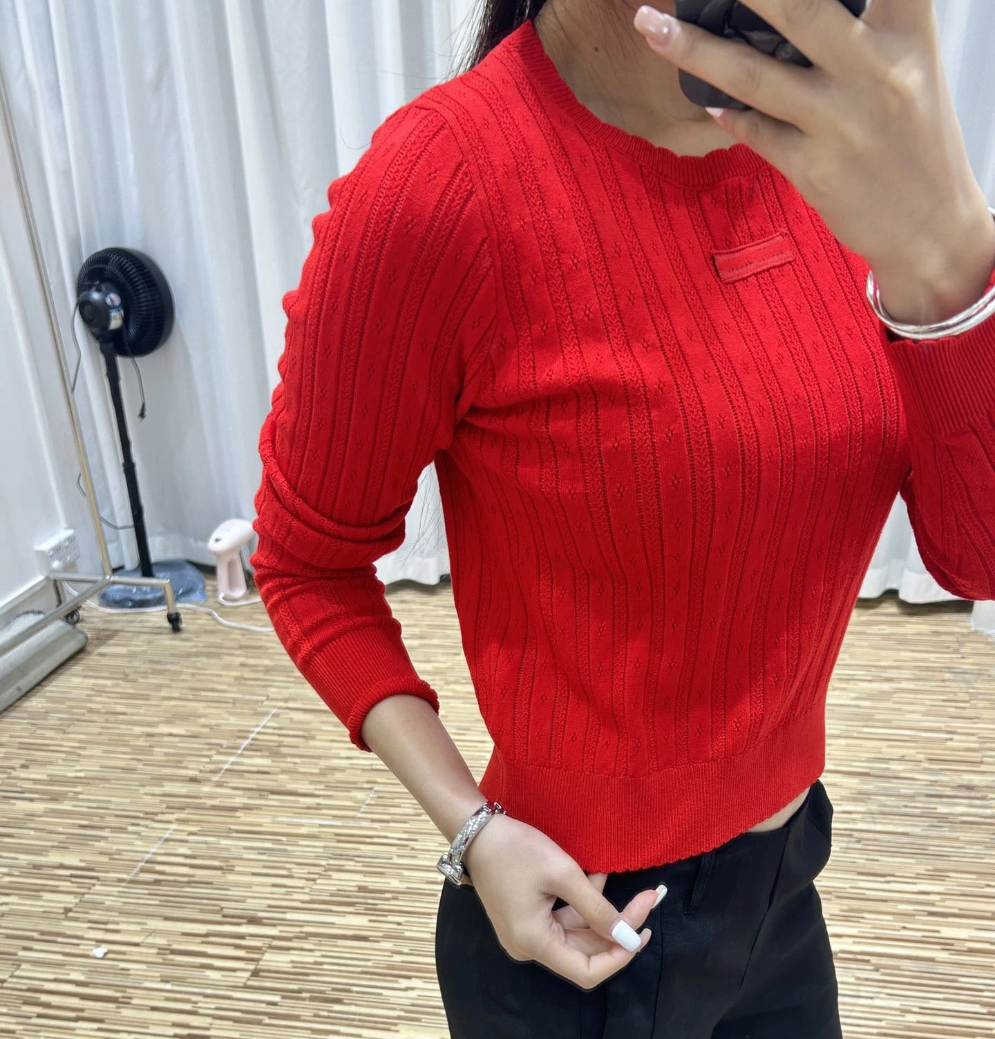 GRA Ribbed Cropped Sweater Red - 14