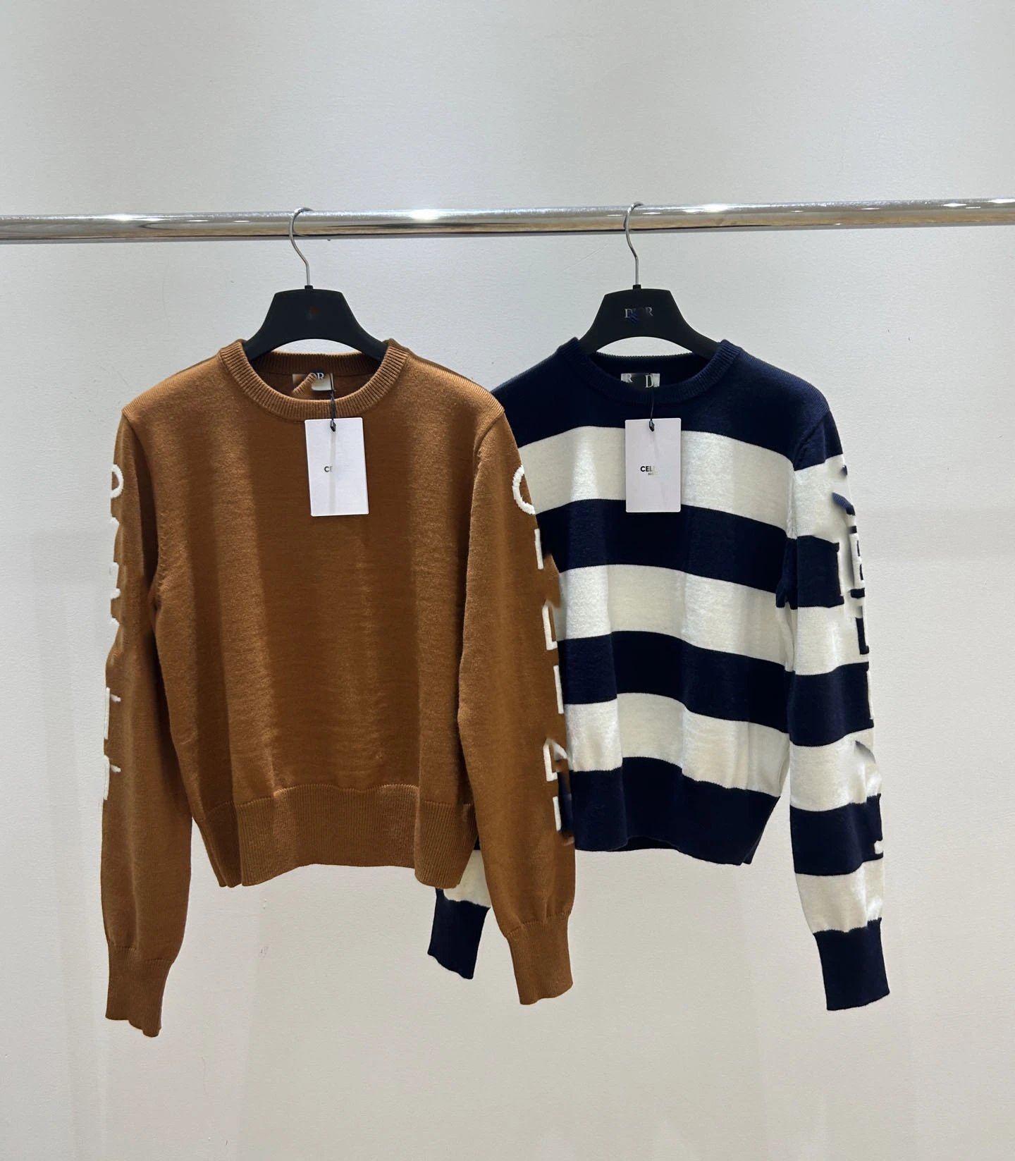 Dior CD Logo Intarsia Knit Sweater Camel - 13