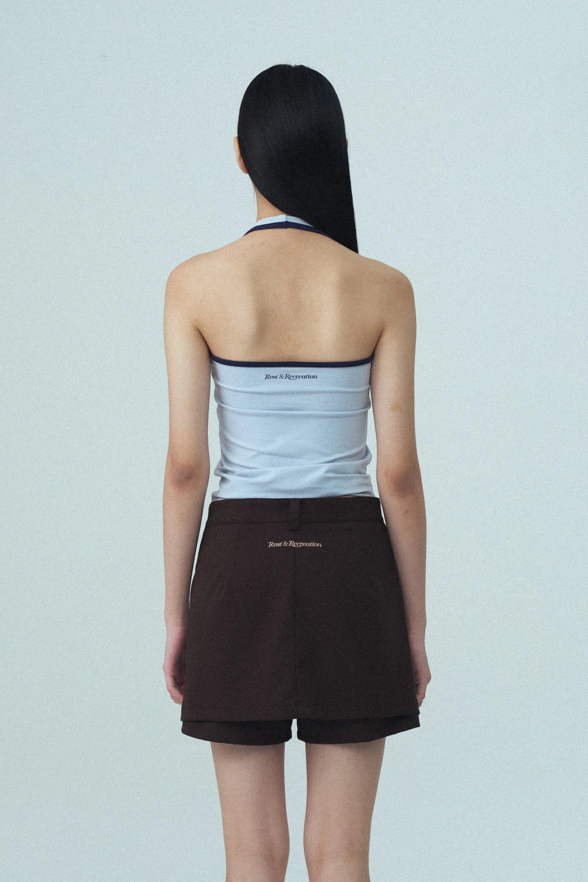 GRA Halter Neck Tank Top Gray - 36