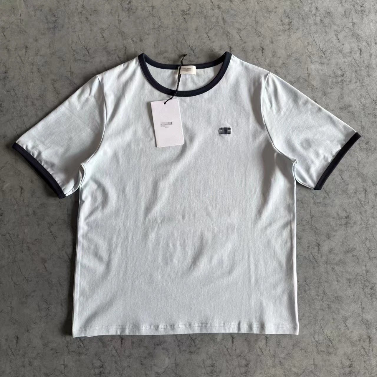 CILHI Ringer T-Shirt White with Navy Trim - 2