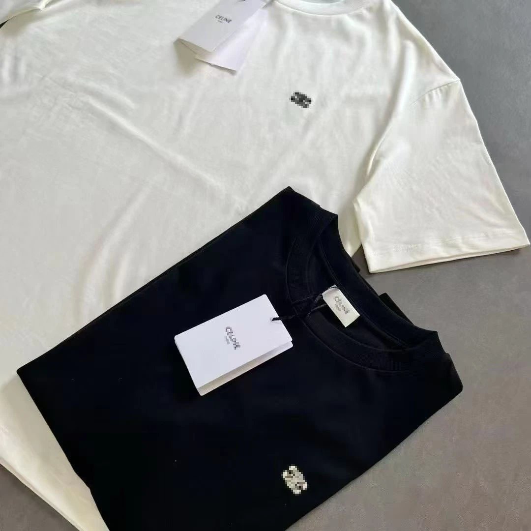 Celine Pixel Logo Black T-Shirt - 12
