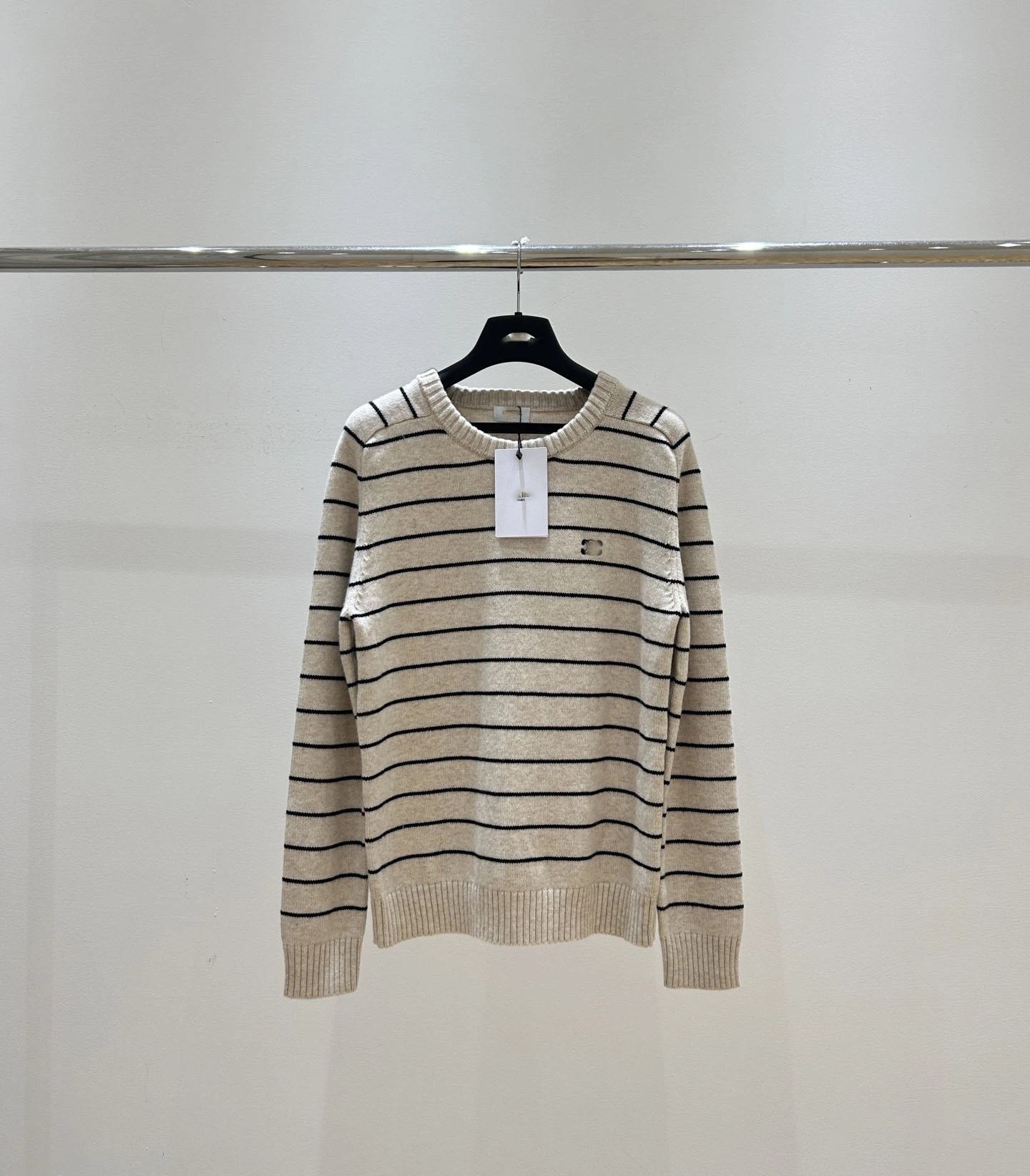 Saint Tears Striped Crewneck Sweater Beige - 9