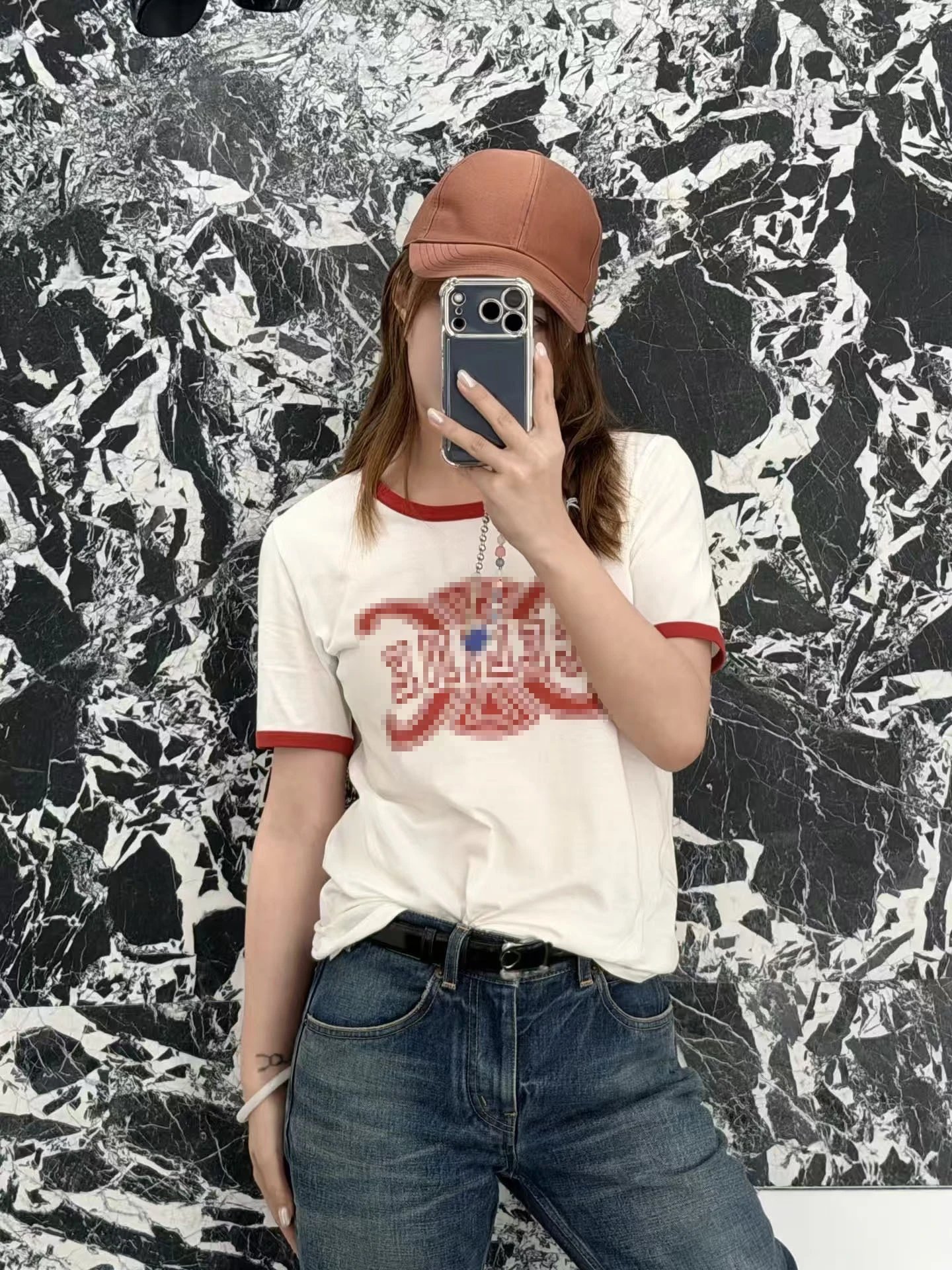 Celine Vintage Logo Ringer T-Shirt Burgundy - 5