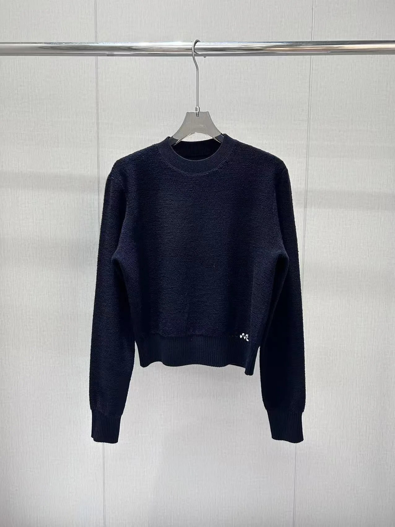 MMY Cropped Ribbed Knit Sweater Off-White - 2