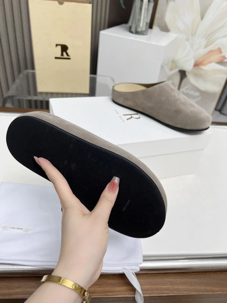 R Brand Wool-Blend Mule Slippers Charcoal Gray Slippers - 26