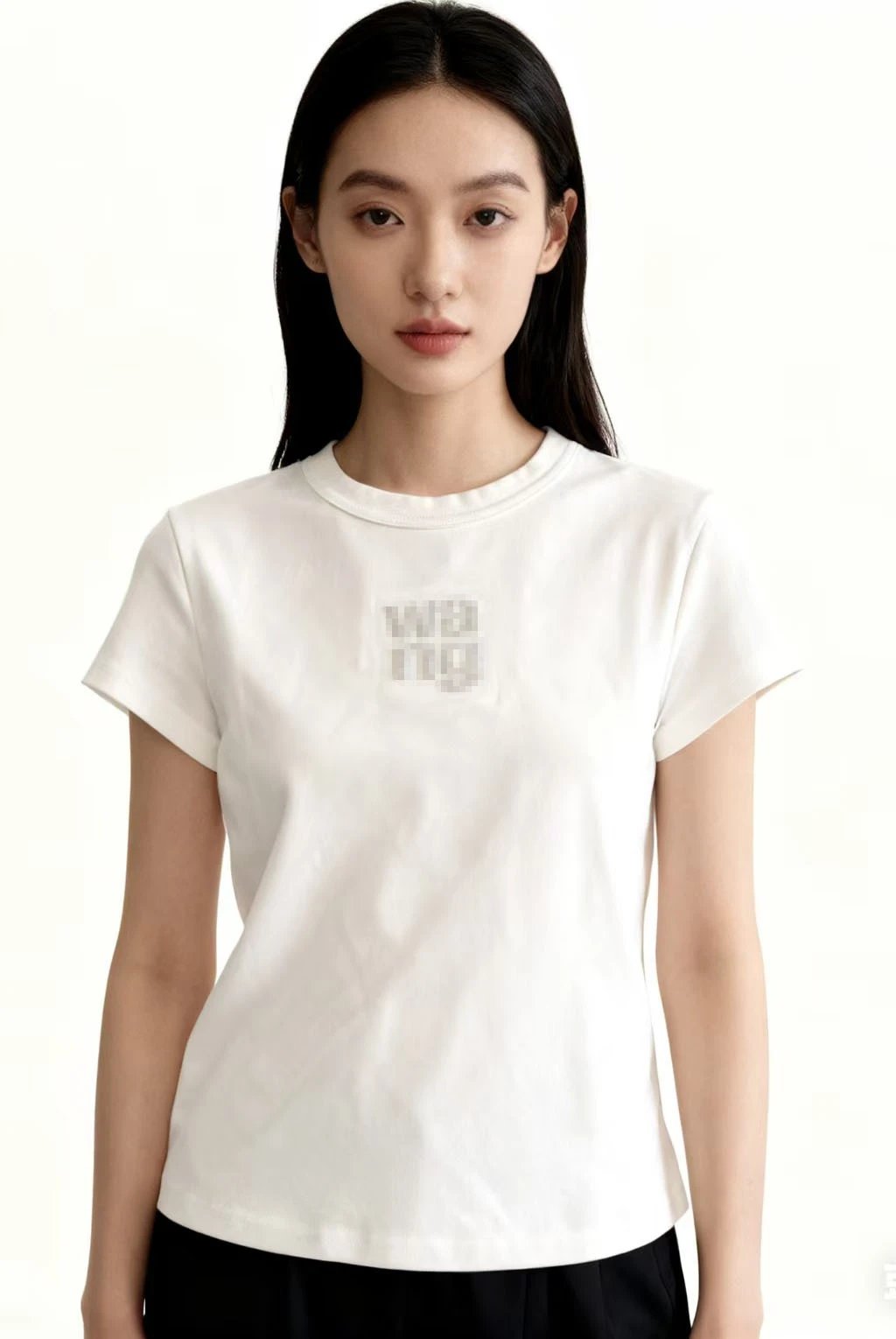 Alexander Wang Pixelated Logo White T-Shirt - 9