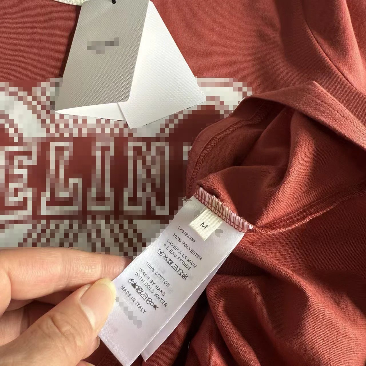 Celine Vintage Logo Ringer T-Shirt Burgundy - 16