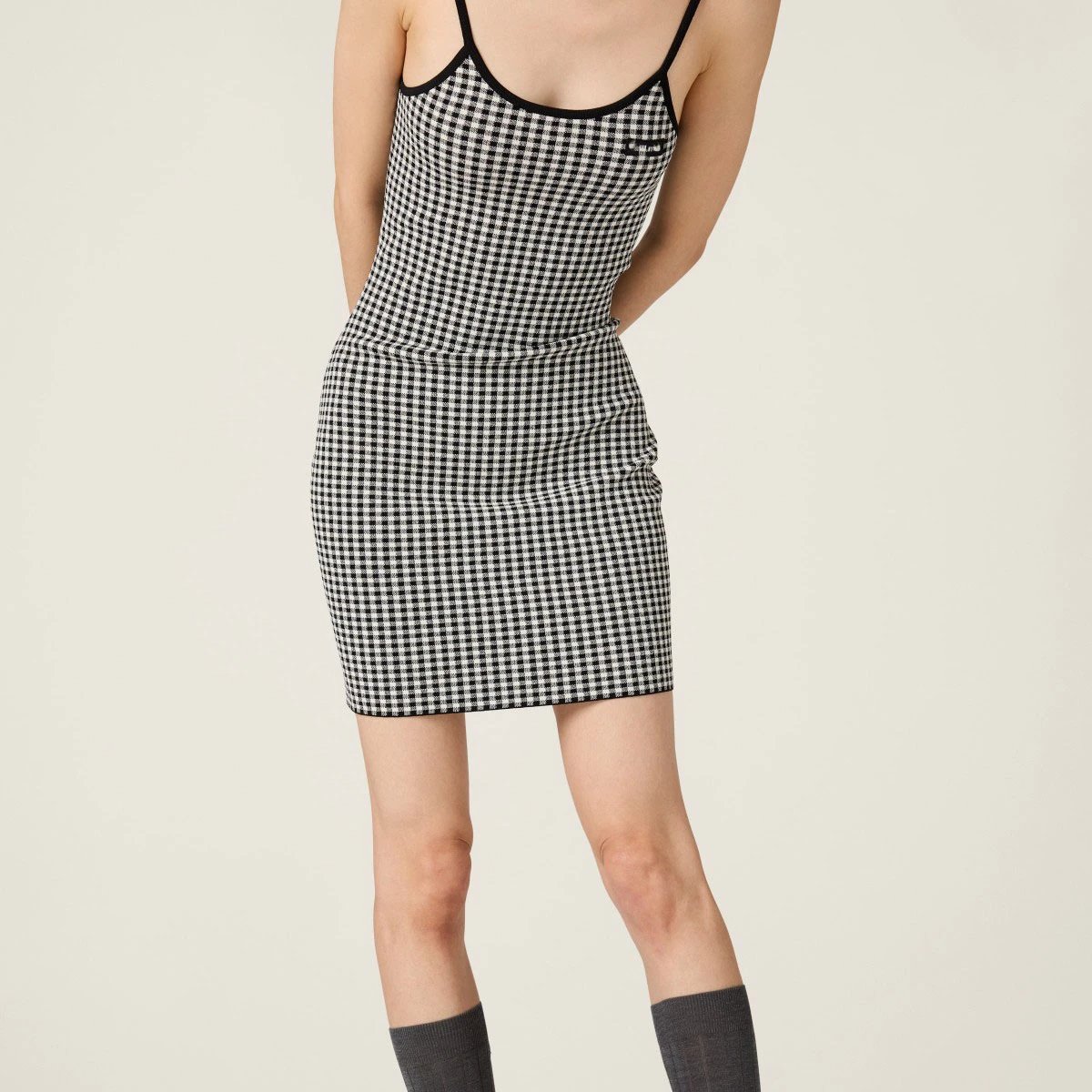 GRA Gingham Red-White Checkered Slip Dress - 13