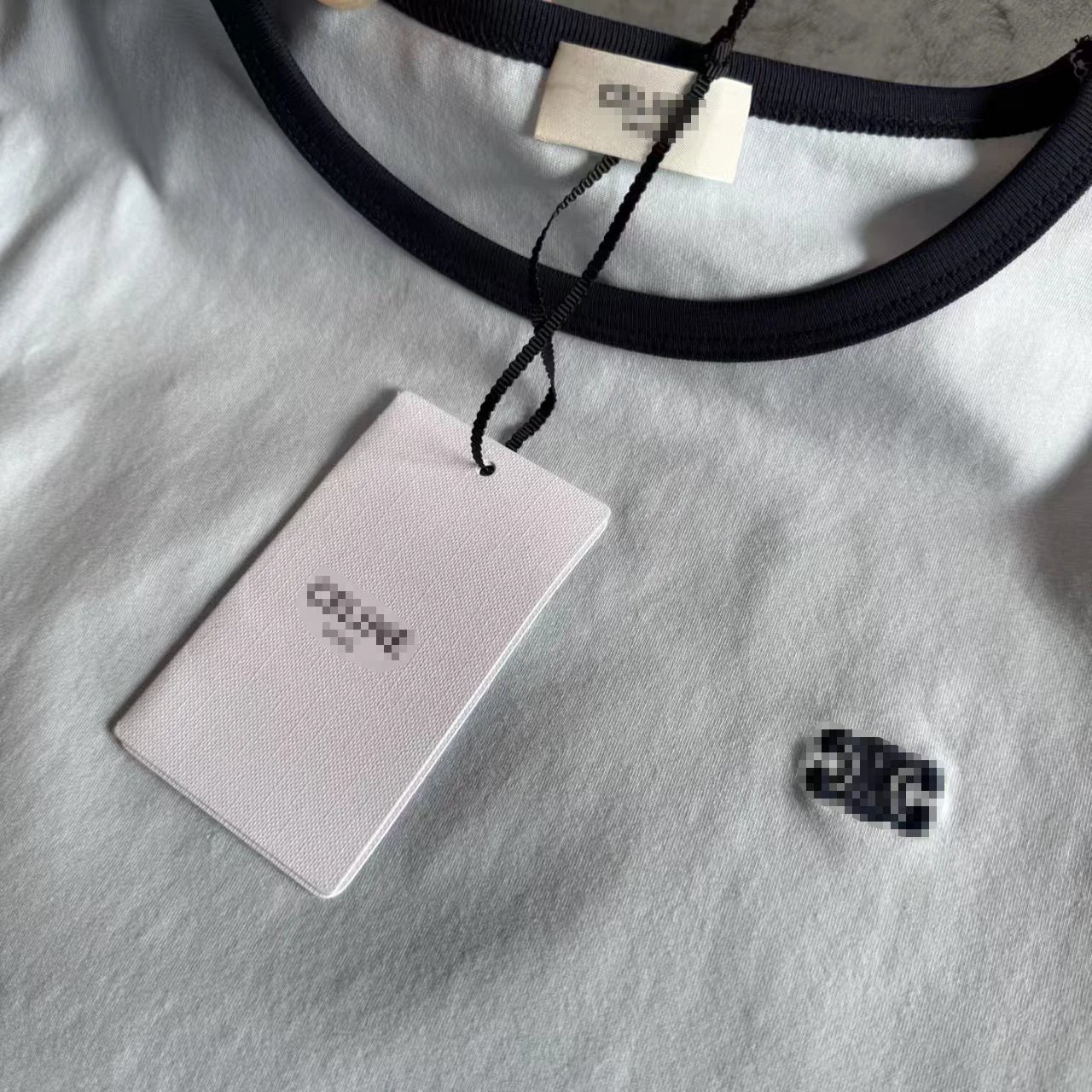 CILHI Ringer T-Shirt White with Navy Trim - 15
