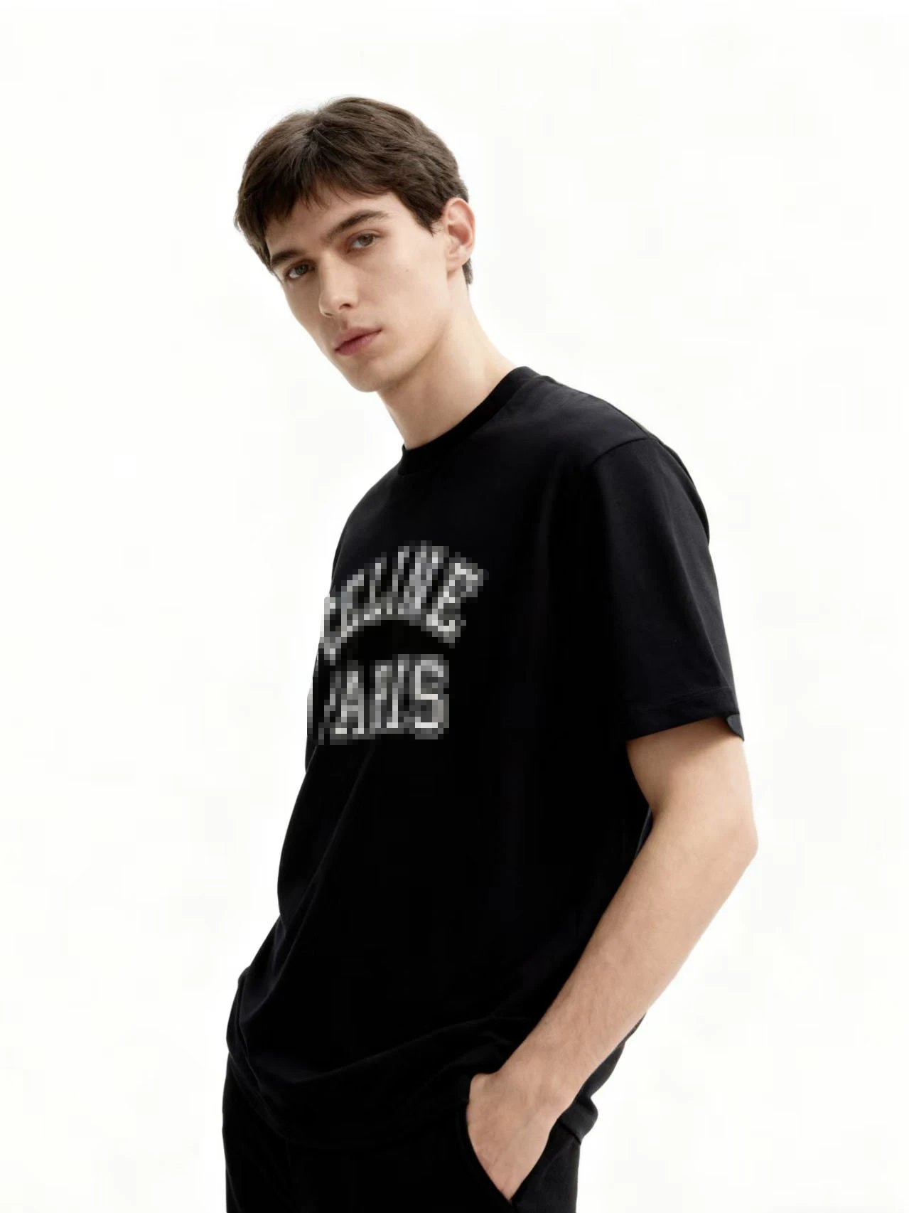 Celine Pixelated Logo Black T-Shirt - 6