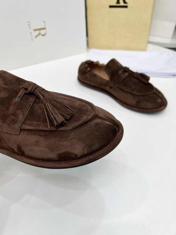 Maison Margiela Tabi Loafers Brown Suede - 5