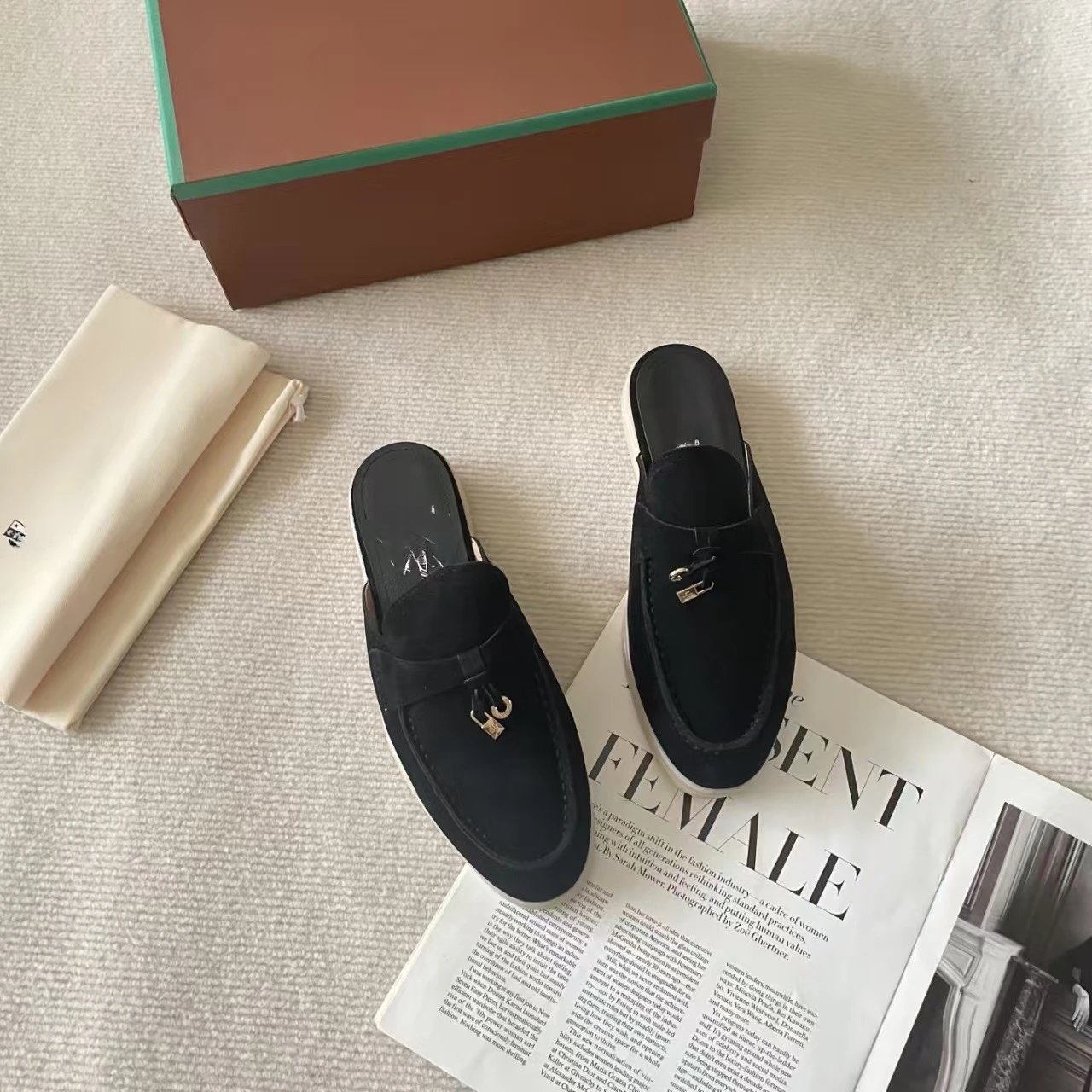 Hermès Oran Mule in Powder Blue Suede Loafers - 5