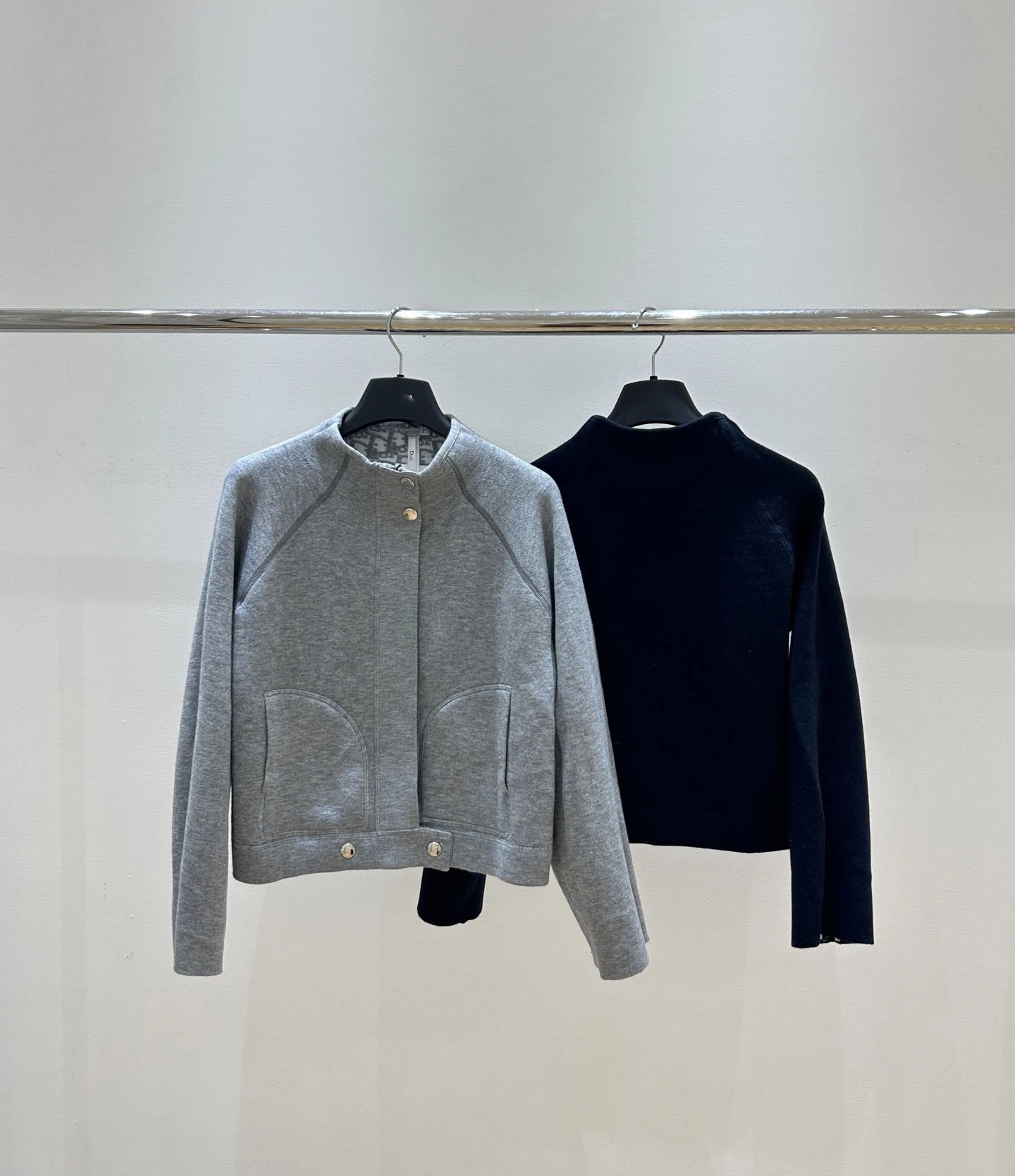 Dior Oblique Knit Jacket Gray Multicolor Outerwear - 6