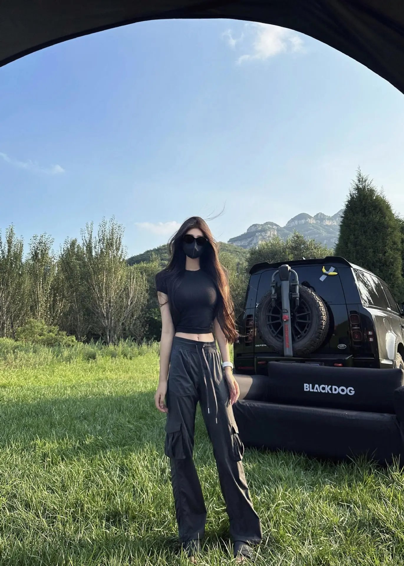 Design Cargo Pants in Off-White with Drawstring Waist and Utility Pockets - 29