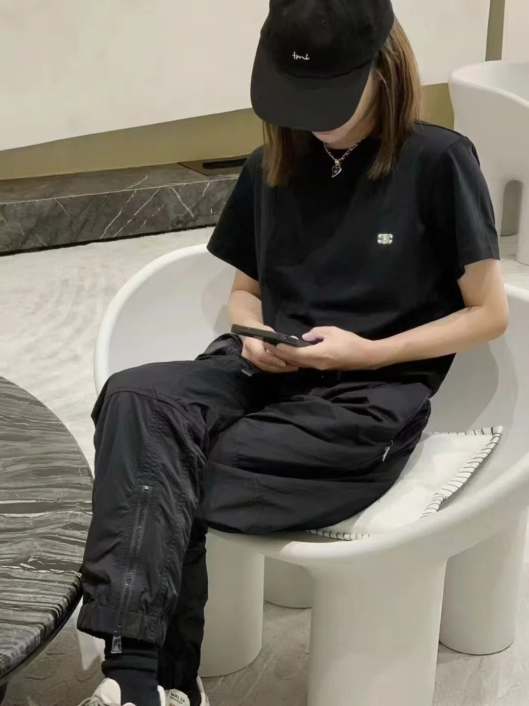 Celine Pixel Logo Black T-Shirt - 8