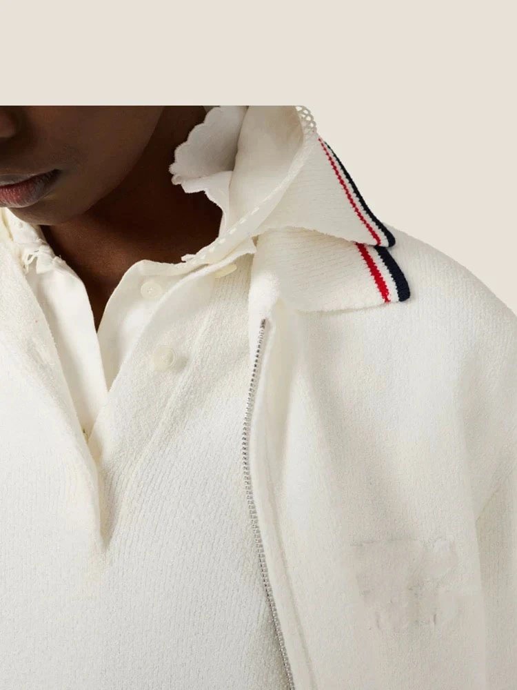 Off-White Tennis Collar Zip-Up Sweater White - 8