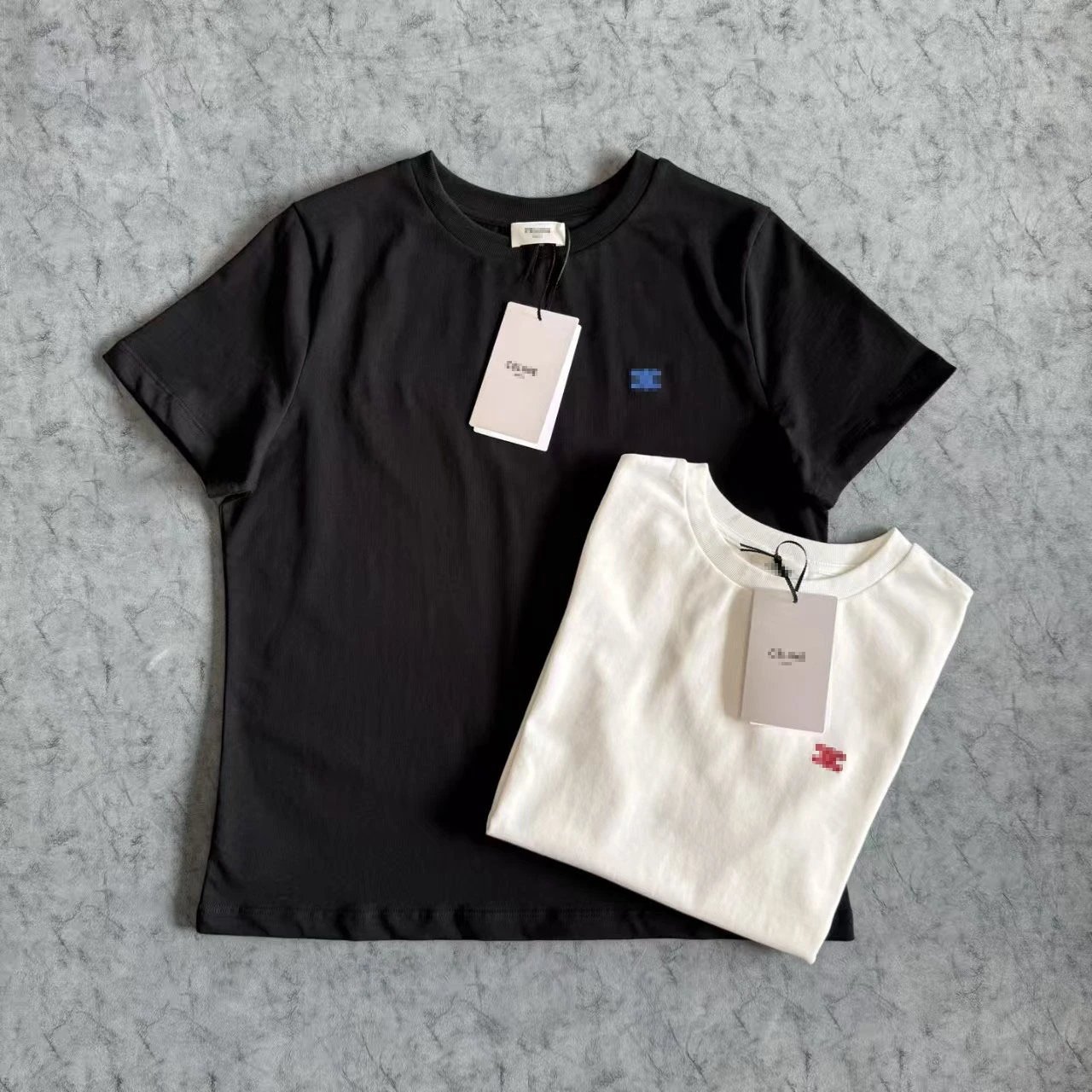 Celine Pixel Logo White T-Shirt - 3