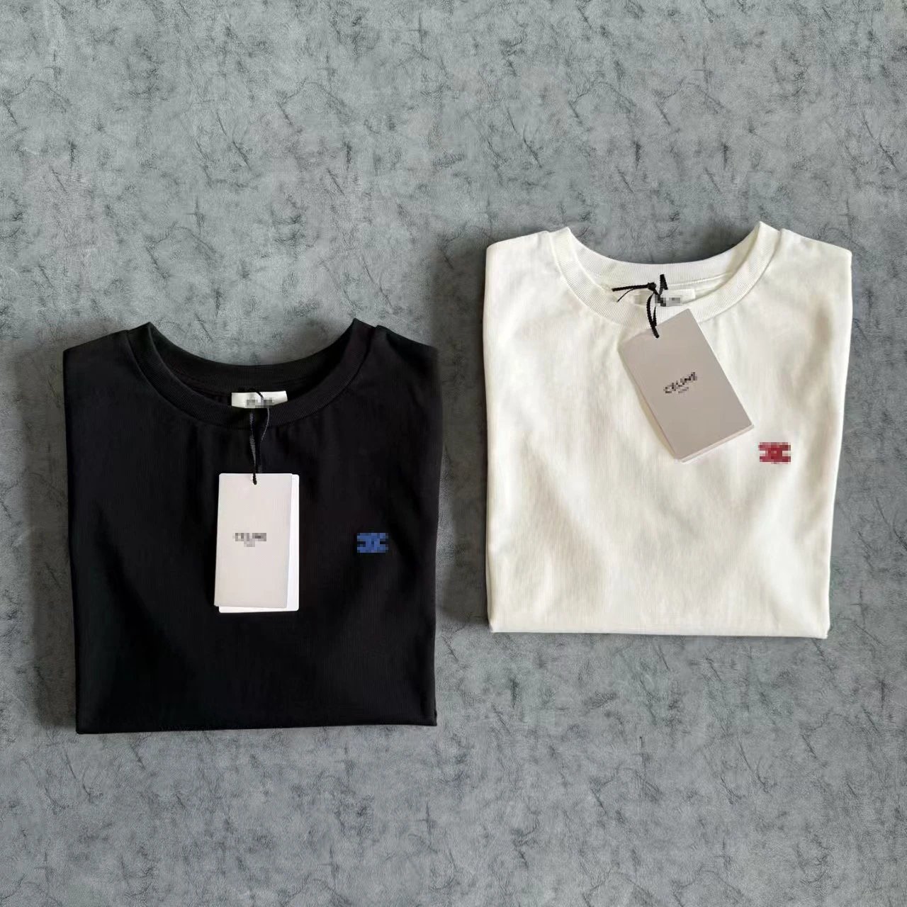 Celine Pixel Logo White T-Shirt - 4