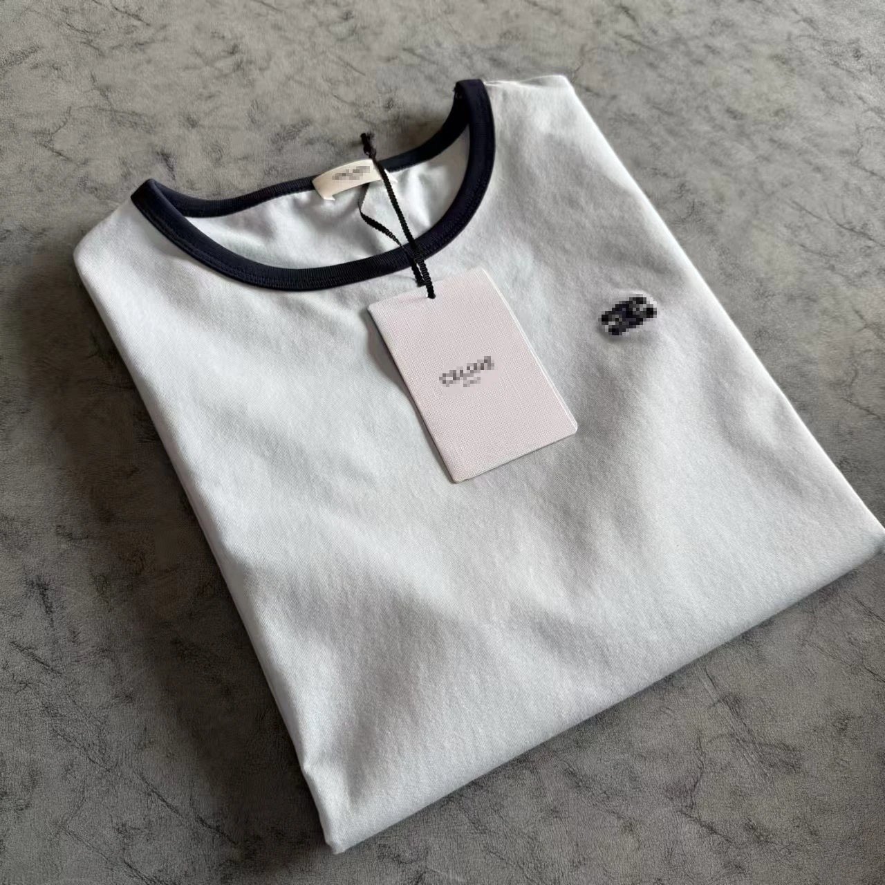 CILHI Ringer T-Shirt White with Navy Trim - 3