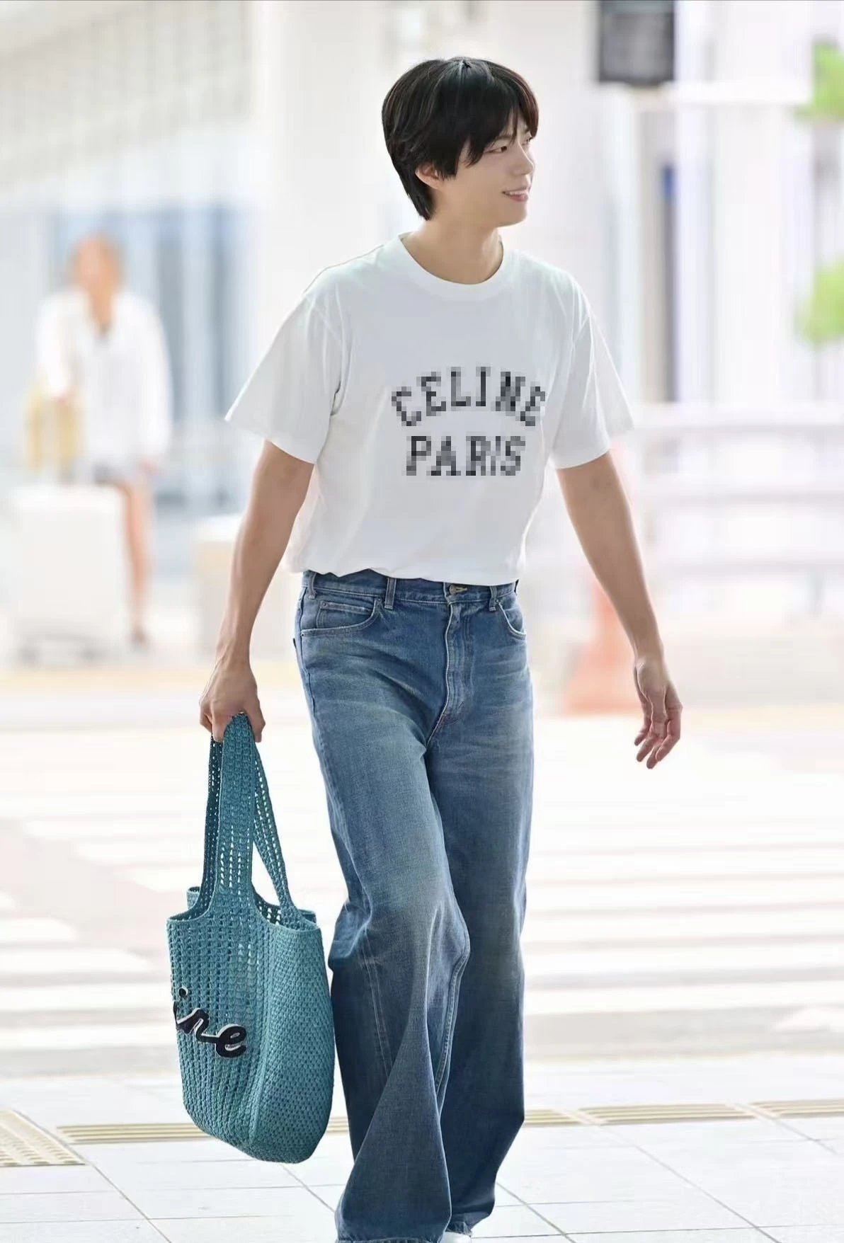 Celine Pixelated Logo Black T-Shirt - 7