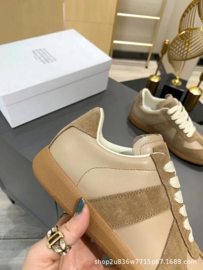 Maison Margiela Replica Sneakers Brown and Black Suede Leather Sneakers - 15