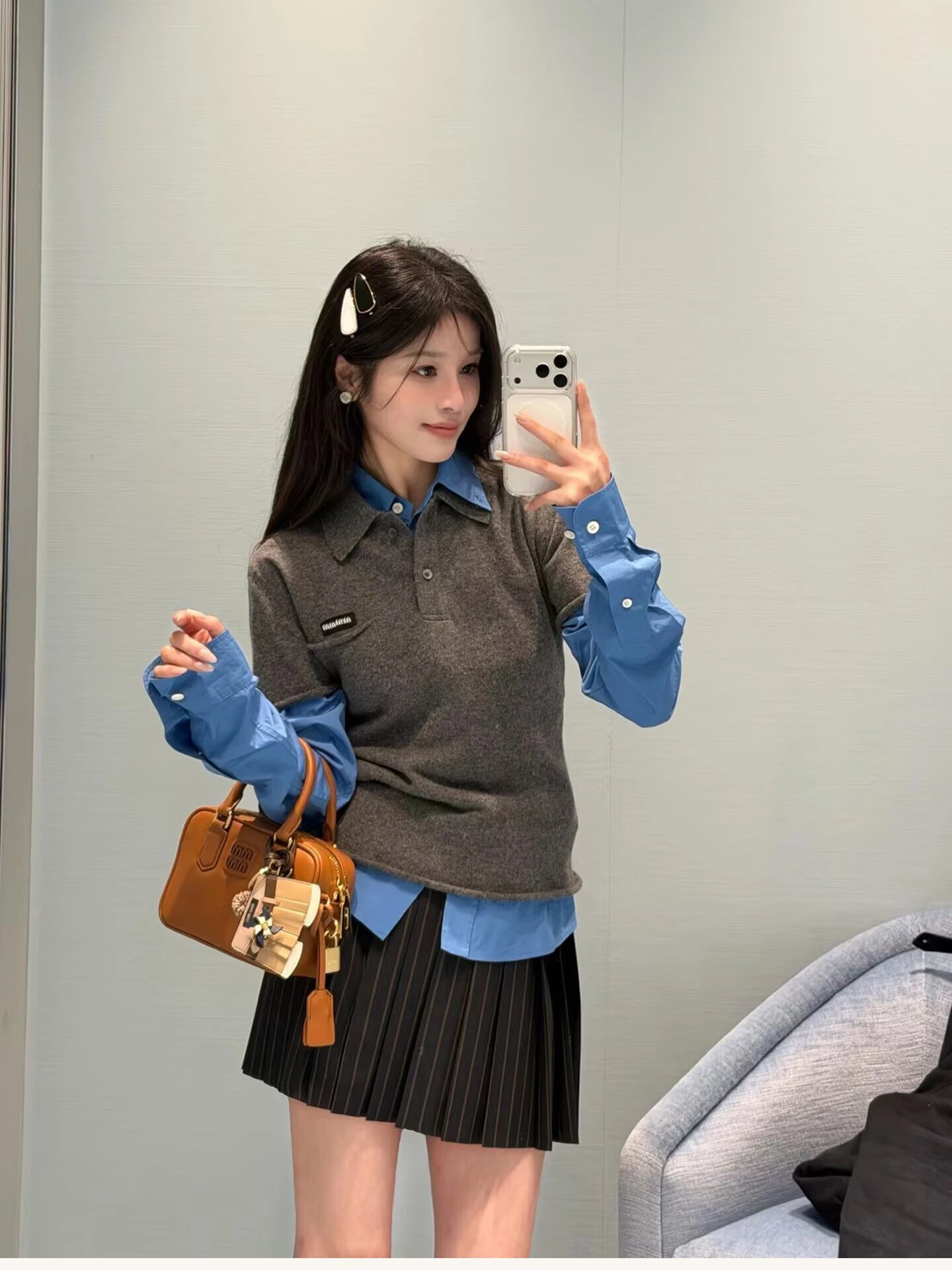 MMY Knit Polo Shirt Gray - 3